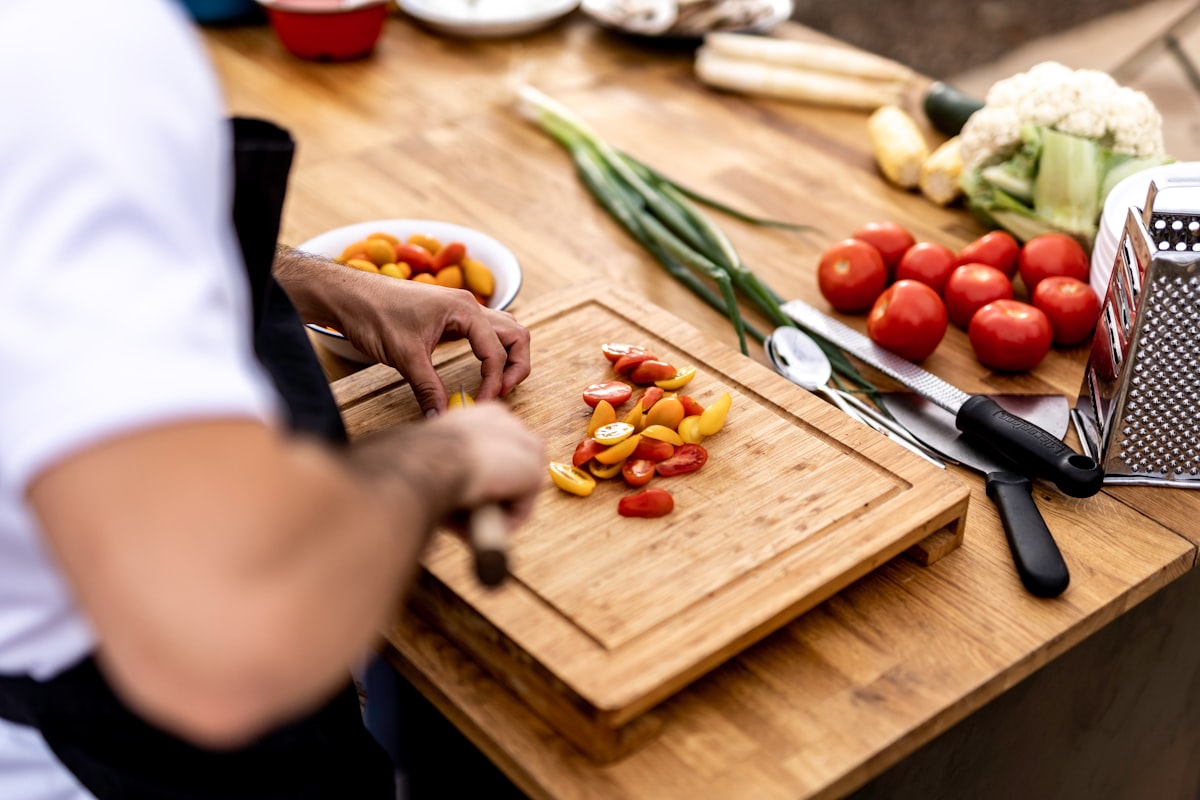 Close-up of organic vegetables ready for preparation